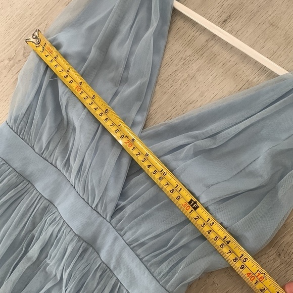 Lulu’s Blue Mesh Maxi Dress tulle size S - Picture 14 of 14